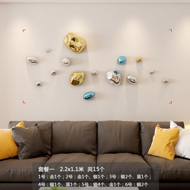 Light luxury wall decoration Creative electroplated stone wall decoration Modern handicraft Shopping mall hotel wall pendant