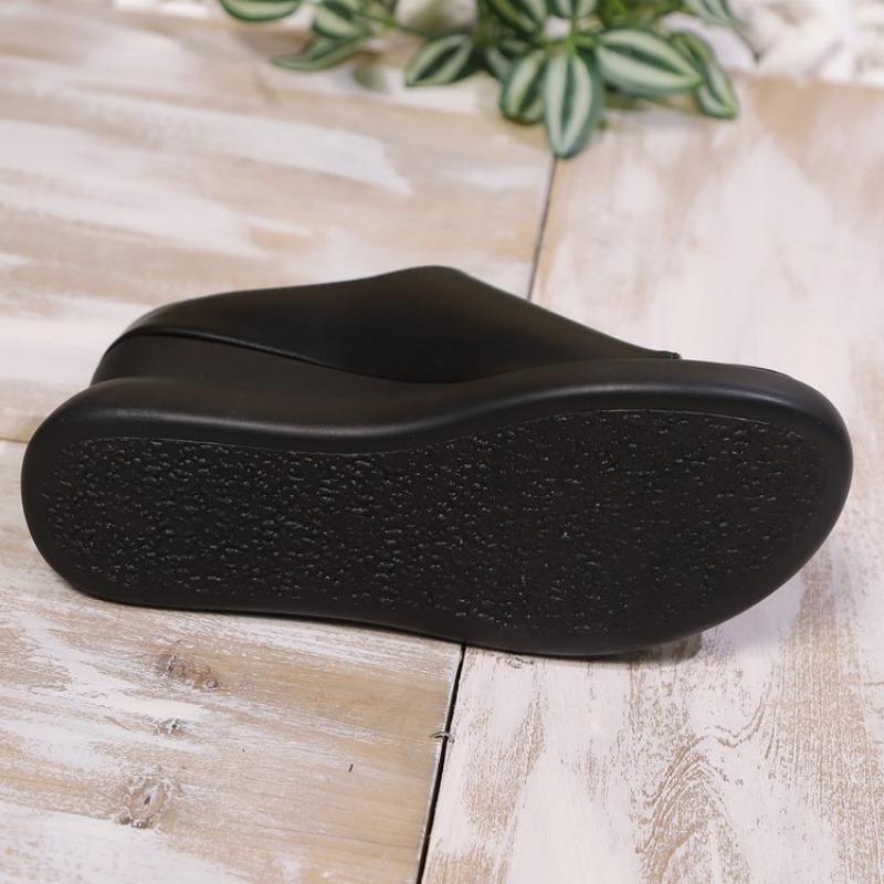 Fashion Slippers Black Wedge Platform 2025 New Women Sandals Women Open Toe Women Orthopedics Thick Bottom Beach High Heels Slide