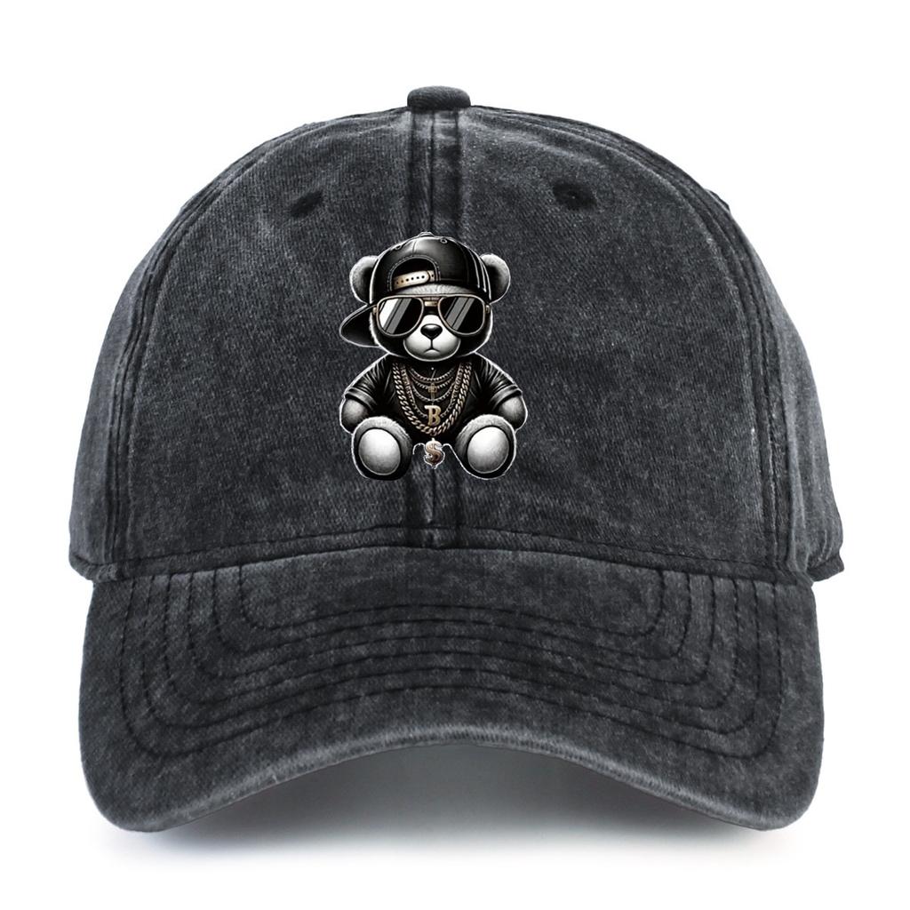 Cartoon Sunglasses Bear Cartoon Hat Printed Baseball Cap Men's and Women's Soft Top Duck Hat Tongue Adjustable Sunshade Hat