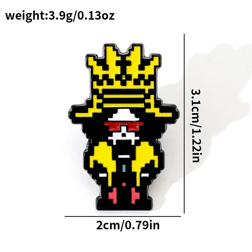 

Creative Pixel Wind ONE PIECE Metal Badge One Piece Alloy Oil Drop Brooch Brooch Pin