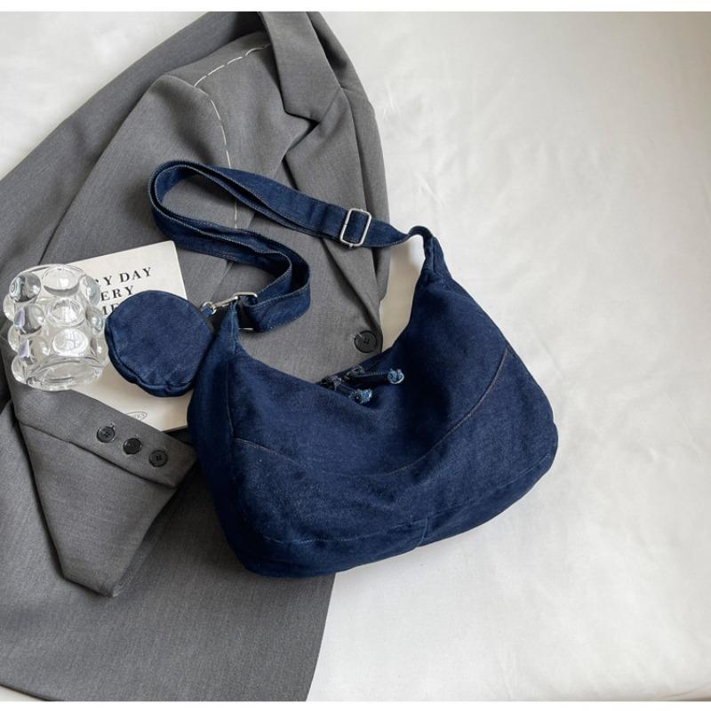 Denim Dumpling Bag Bag Female New Simple Solid Color Ladies Shoulder Crossbody Casual Lightweight Girl Bag