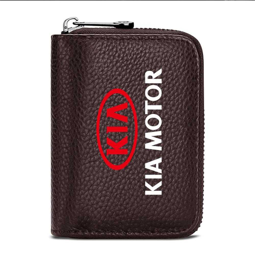 1pcs Leather Car ID Card Storage Bag Driver's License Wallet Business Case for Kia Sportage 3 Rio K2 Ceed Carnival Picanto Soul wszj80