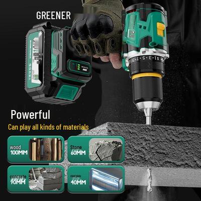 Green Forest Rechargeable Brushless Hand Drill - Multi-Function Lithium Electric Rotary Tool for Household Use
