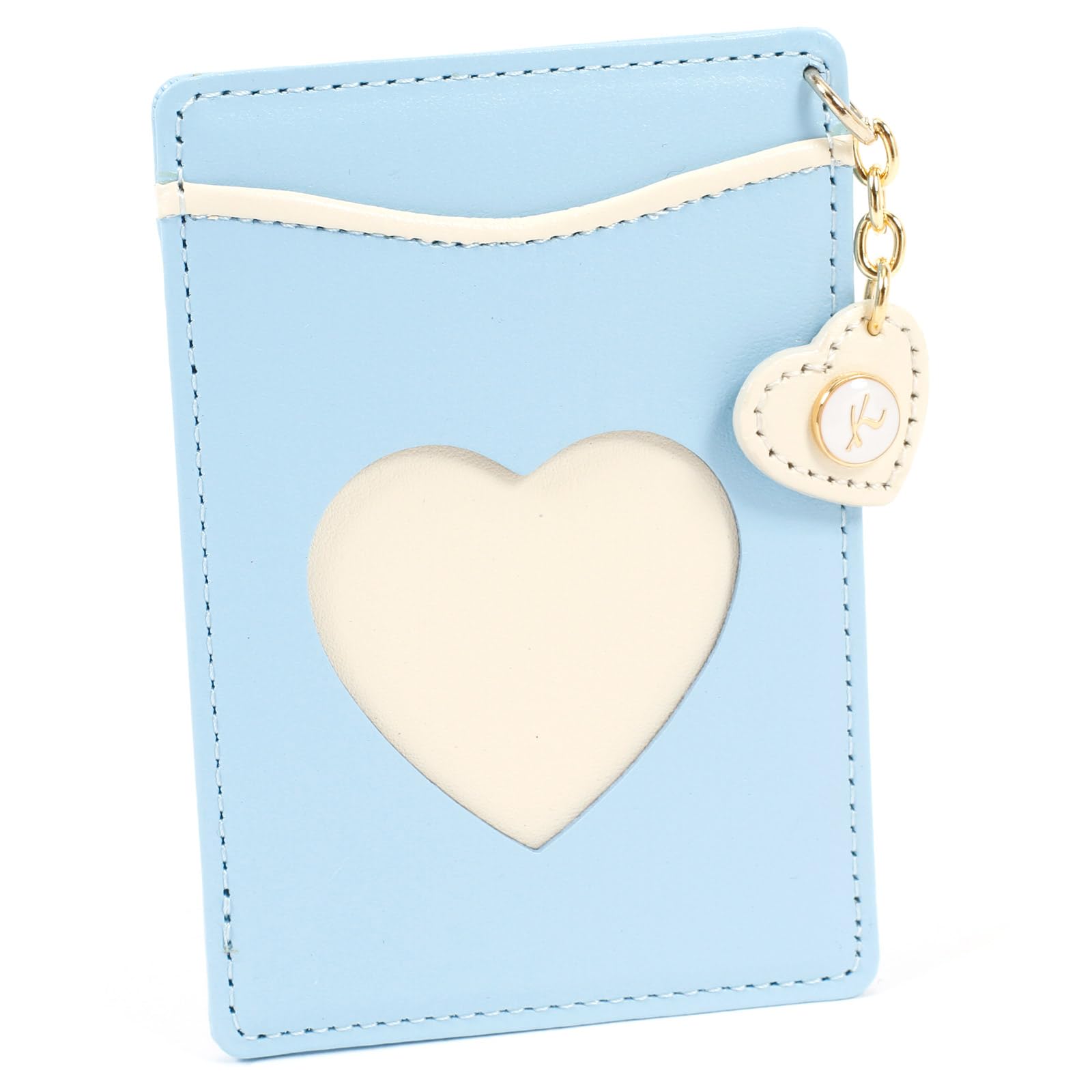 

Heart Motif Pass Case NH0570 Ice 21502 [Kitamura] Blue/Beige [Blue]