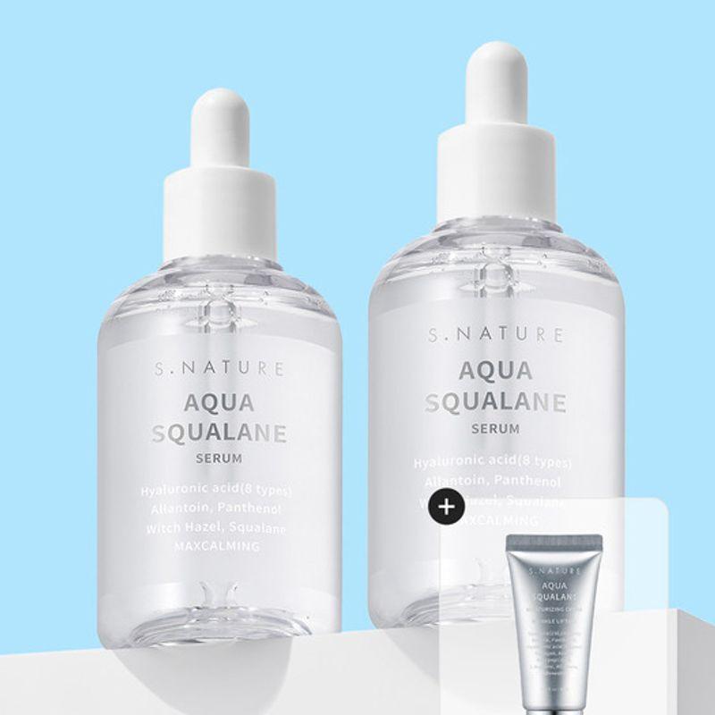 S.NATURE Aqua Squalane Serum 100ml Large Capacity 2-Piece Set 2 types of 100ml serum