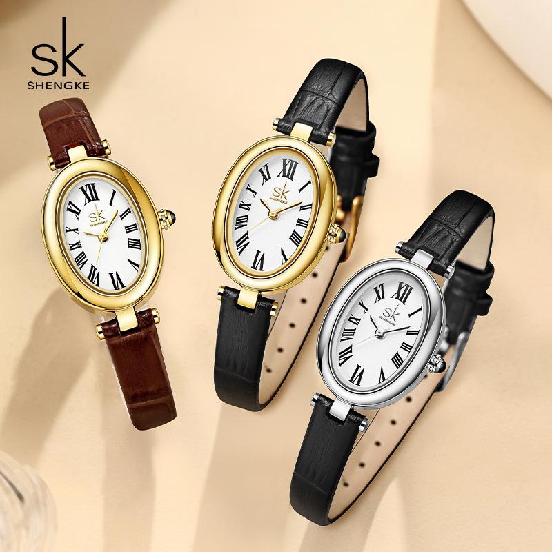 Ladies Watch Simple Oval Belt Bathtub Watch Premium Waterproof Quartz Watch Female 0219