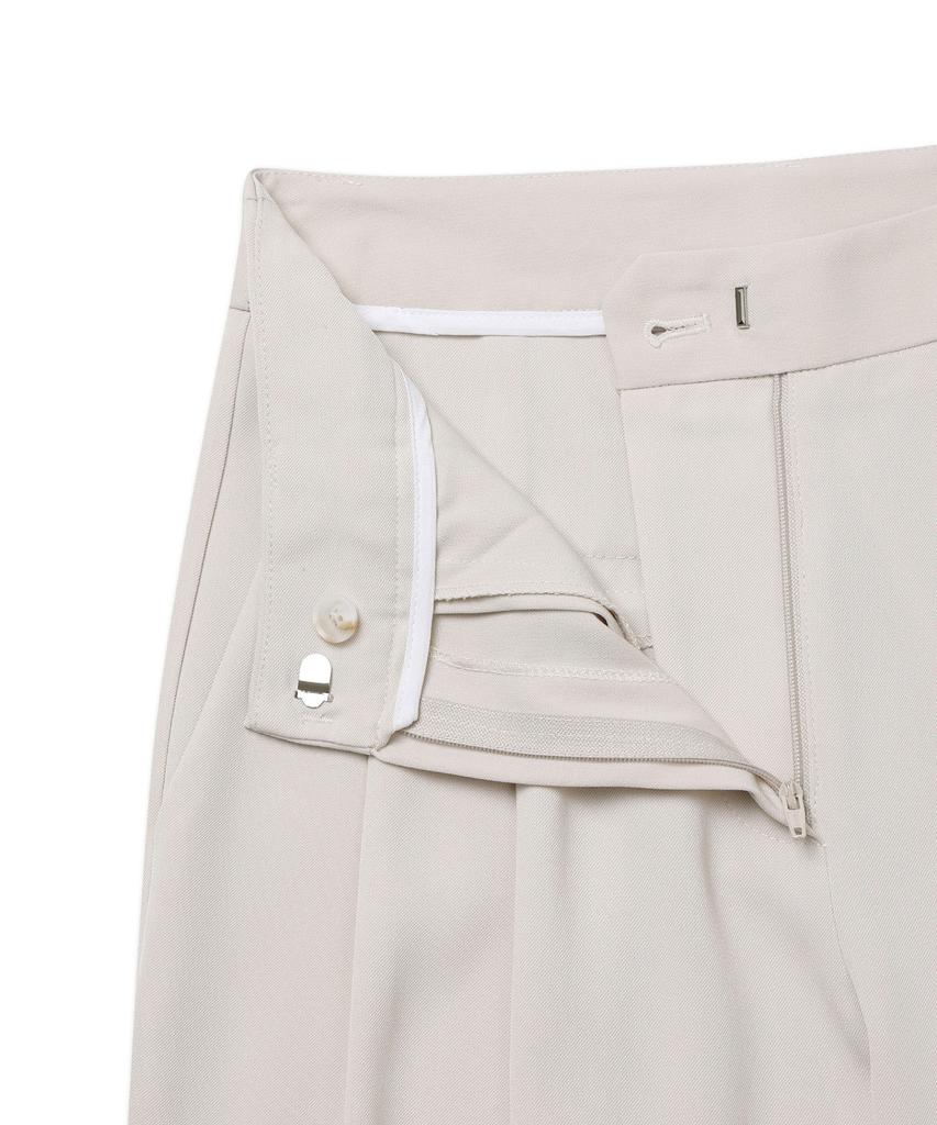 Michikoleondeonkosino Two-Pintuck Wide Slacks Cream Beige