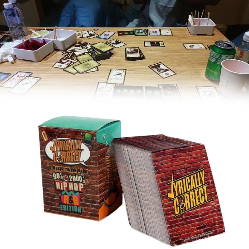 Jeu de Cartes Lyricalement Correct Hip Hop des Années 90 et 2000 en Matière Papier pour le Divertissement Familial