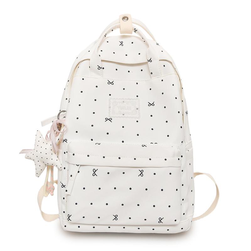 Bow Dot Student Schoolbag Large Capacity Women s Backpack