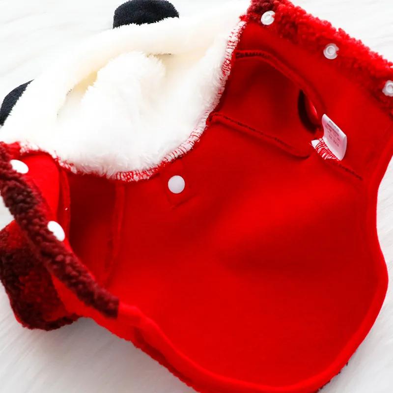 Pet Autumn Winter Outfit Lamb Fleece Plaid Coat Thick Cat Particle Fleece Hooded Sweatshirt Cute Traction Small Dog Teddy Pet
