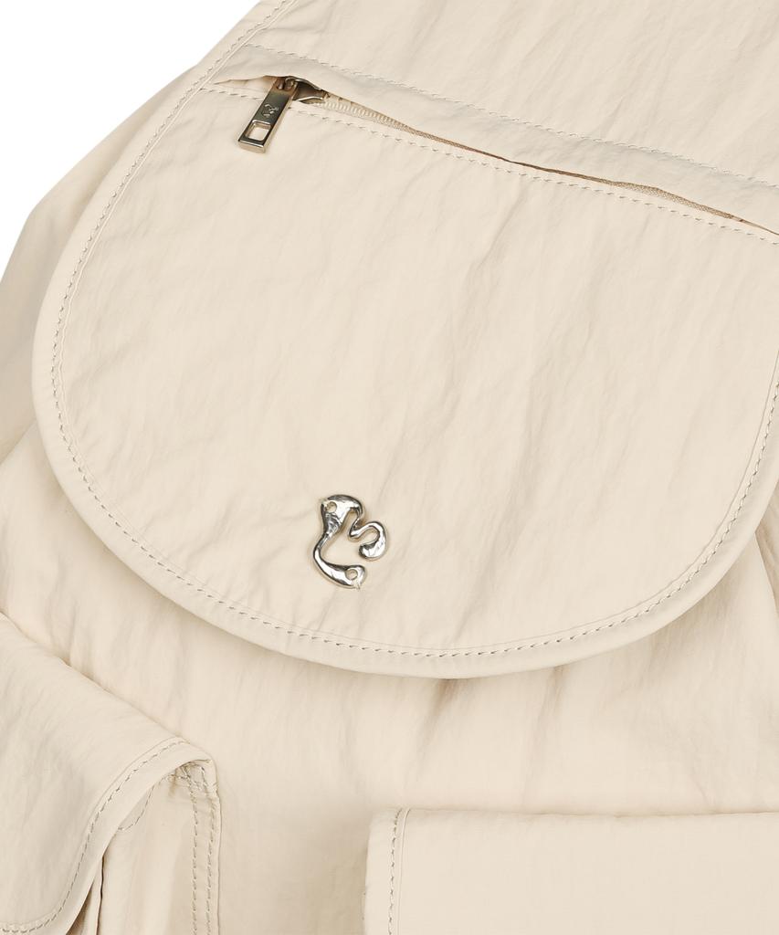 Lmr Floral Logo Light Two-Pocket Backpack Cream