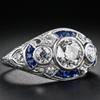Explosive Zircon Ring Blue Diamond Sapphire Girl Ring Fashion Jewelry