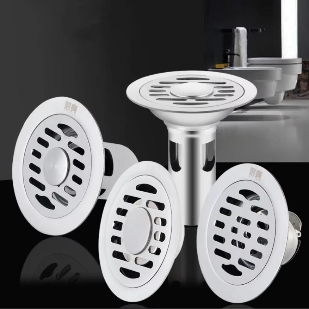 Stainless Steel Round Sink Strainer Cover Hair Catcher Sink Drain Plug  Bathtub