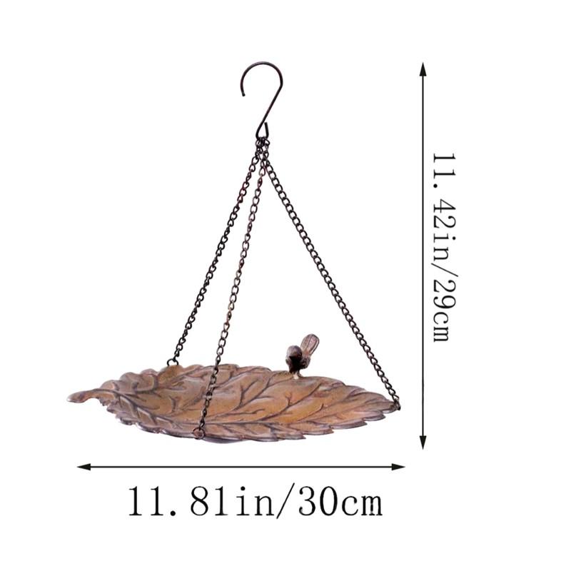 ABBP-Hanging Bird Feeder-Leaf Chain Design-Iron Art Garden Decorative Bird Feeding Station
