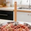 Kitchen Multi-Purpose Meat Mincer - Wooden Handle Food Masher, Sturdy for Meat, Potatoes, Chicken, Ideal for Home Kitchen and Restaurant Use