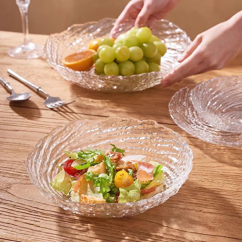 Elegant Crystal Glass Fruit & Snack Serving Bowl