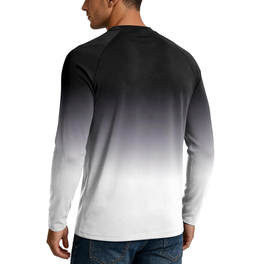 Men's UPF50+ Sun Protection Long Sleeve Shirt Stretch Fabric Lightweight Breathable Outdoor Activewear Top