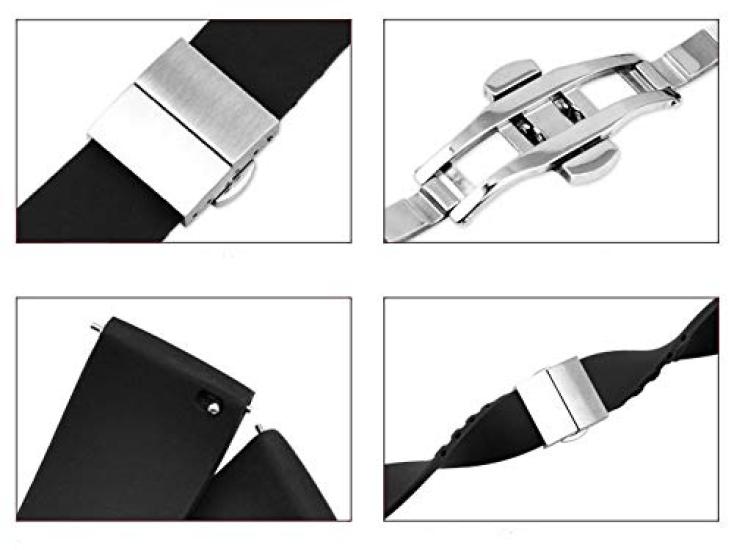 [Import King Original] Watch Parts - Compatible with Franck Muller Long Island 5850 - Rubber Strap, Pattern 4, Aftermarket, Black, 18mm
