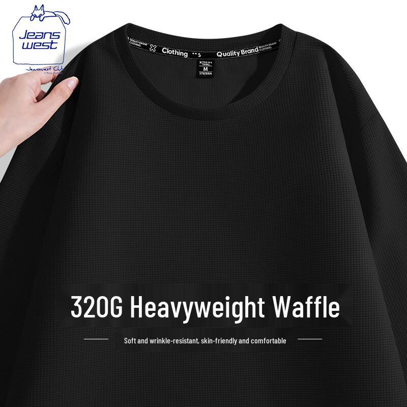 JEANSWEST CLUB Men's Waffle Knit Pullover Sweatshirt