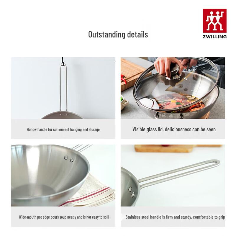 ZWILLING 304 Stainless Steel Home Wok