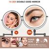 9 Wall Mounted Lighted Makeup Mirror4000mAh Rechargeable Double Sided 1X 20X Magnifying Mirror with Light Touch Dimmable Extend