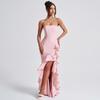 Summer Elegant Women'S Fashion Strapless Sleeveless Sitt Open-Back Packed Tail Dress