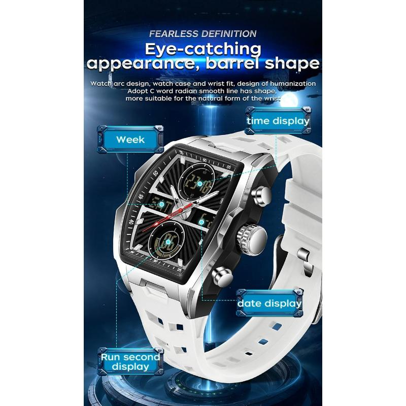 Men Wristwatch Quartz Watches Luxury Dual Display Chronograph Waterproof Sport Military Multifunction Male Digital Watch