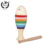 M MBAT Orff Wooden Fish Rainbow Fish Clapper Children's Educational Musical Toys Percussion Instruments And Accessories