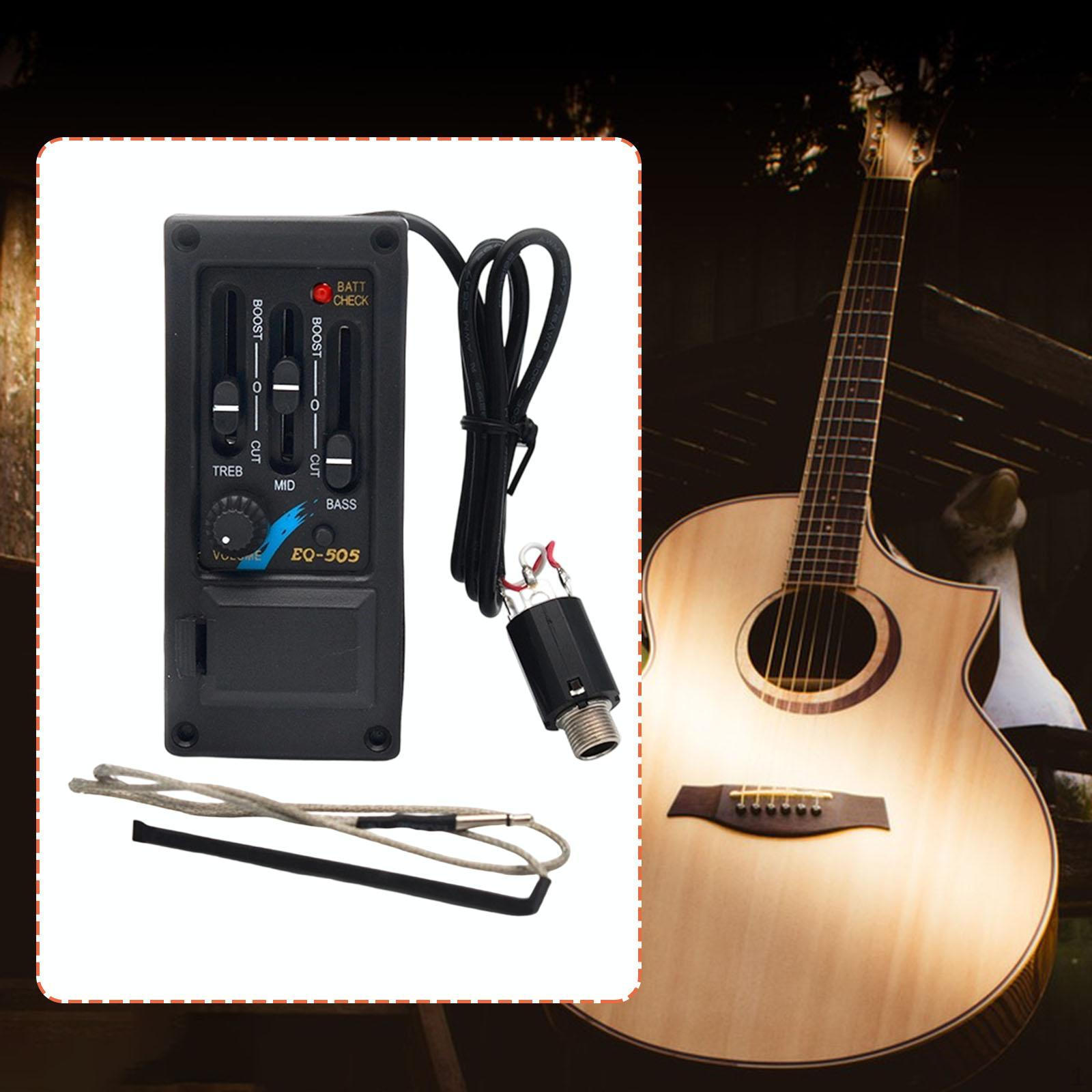 

Предусилитель для гитарного звукоснимателя, 3-полосный эквалайзер EQ-505, профессиональный портативный прочный, для левой руки, легкий