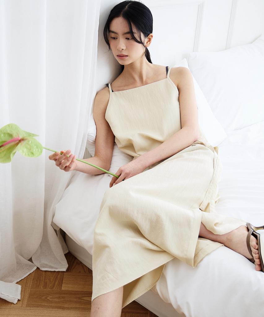 Oeoseoul Line Button-Up Dress [Butter Yellow]
