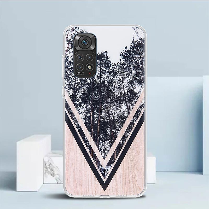 Forest Geometry Wood Nature Phone Case For Xiaomi Redmi Note 15 14 14S 13 12S 12 Pro Plus 11S 11 11T 11E 10S 10 + Soft TPU Back