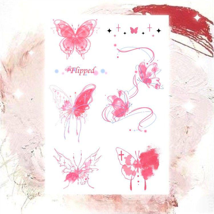 Waterproof Realistic Butterfly Tattoo Sticker – Small, Fresh, Aesthetic Cartoon Style, Long-Lasting, Personalized Colors