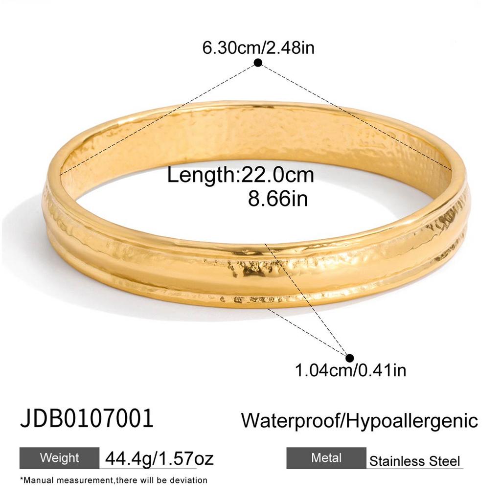 Youthway Klassisches breites Armreif für Damen Minimalistisches 18K Goldbeschichtetes Edelstahl-Armreif Einfacher Modeschmuck Weihnachtsgeschenk