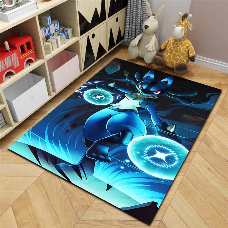 17 Styles P-Pokemon Lucario Theme Cartoon Carpets Rug for Living Room Bedroom Bedside Floor Mat Large Area Home Decor Rug Gifts