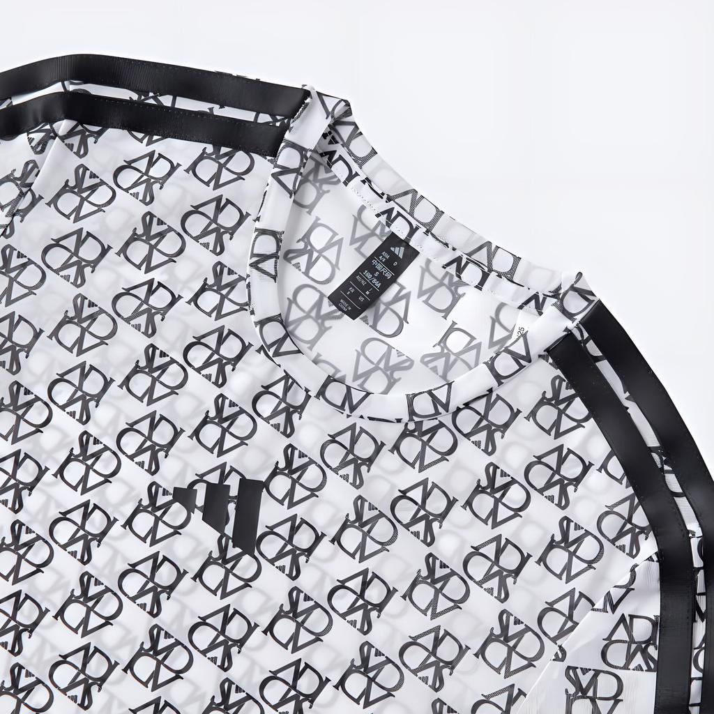 Adidas Dance AOP Top Slim Fit Long Sleeve T-Shirt Women tops White Black JY7664