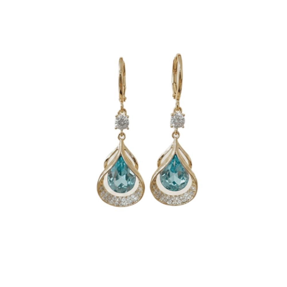 Women Jewelry Rhinestone Dangle Earrings Luxury Cat Eye Stone Earrings Water Drop Earrings Party