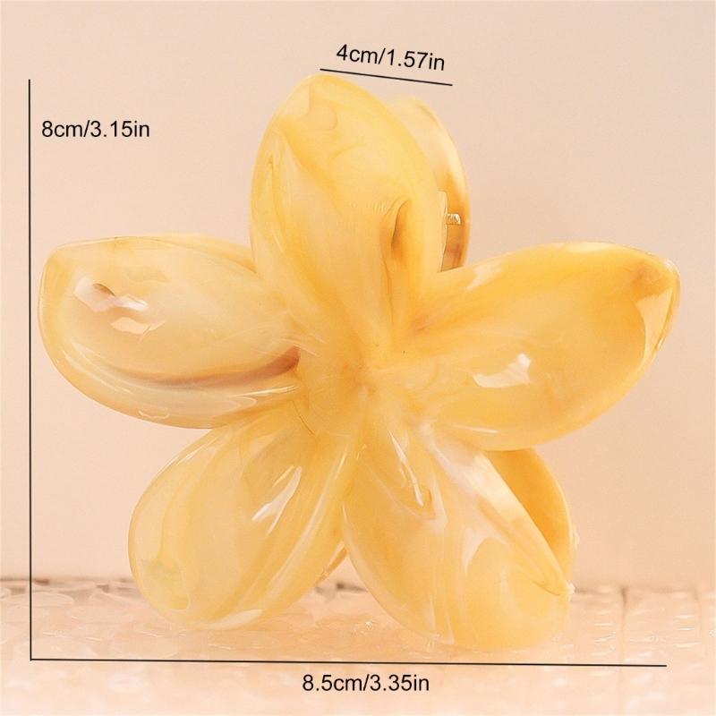 Pince à cheveux en forme de fleur Résine Texture marbre Couleur dégradée pour Mariages et Fêtes Usage quotidien Accessoires pour cheveux