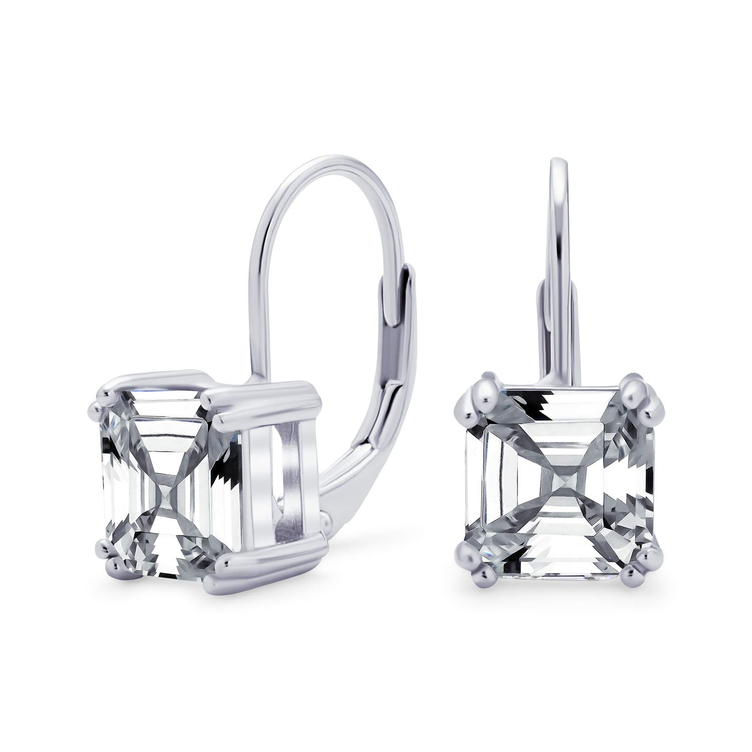 

Классические свадебные украшения 4 карата общего веса Солитер Квадратный кубический цирконий ААА CZ Королевская огранка Ашер Серьги-капли для женщин Стерлинговое серебро .925 серый