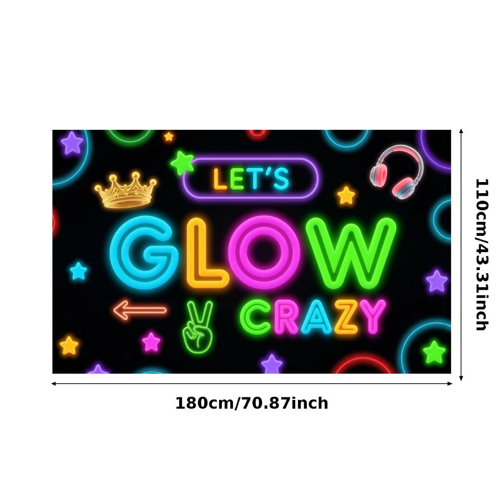 Neon Decoration Headphones Design Neon Party Banner Event Backdrop Party Prop Glow Party Banner For Night Event