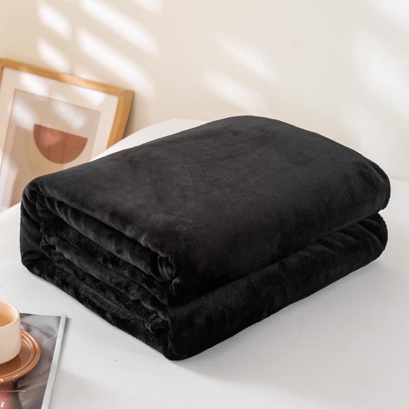Solid Color Flannel Blanket - Summer Sofa Nap Cover, Coral Fleece Bed Sheet, Gift Blanket