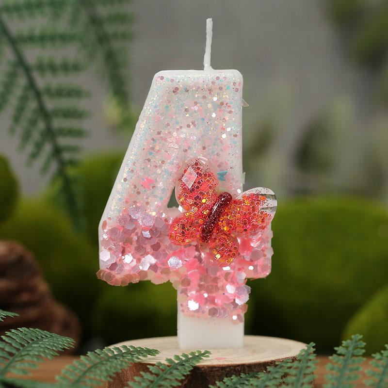 0-9 number candles creative candles pink bow suitable for birthday party birthday cake number candles wishing candles cake decoration candles