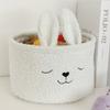Soft Plush Sundries Storage Baskets Multi-Purpose Rabbit Ears Organizer Bag Cute Embroidery Toys Storage