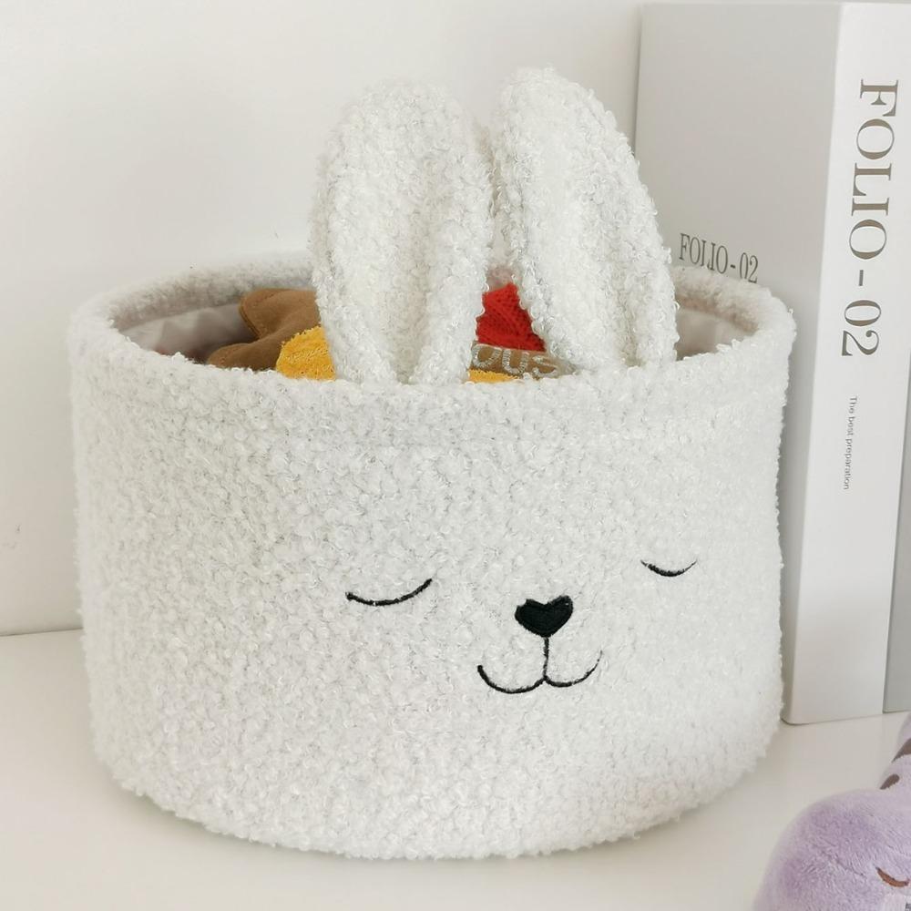 Plush Sundries Storage Baskets Rabbit Ears Toys Storage Soft Organizer Bag