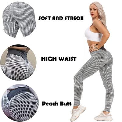 Solid Color Push Up Leggings Women Fitness Clothing  Bubble Yoga Pants Woman High Waist Workout Skinny Leggings