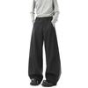 Men Fall Gray Wide Leg Suit Pants Oversized Pleated Casual Trousers
