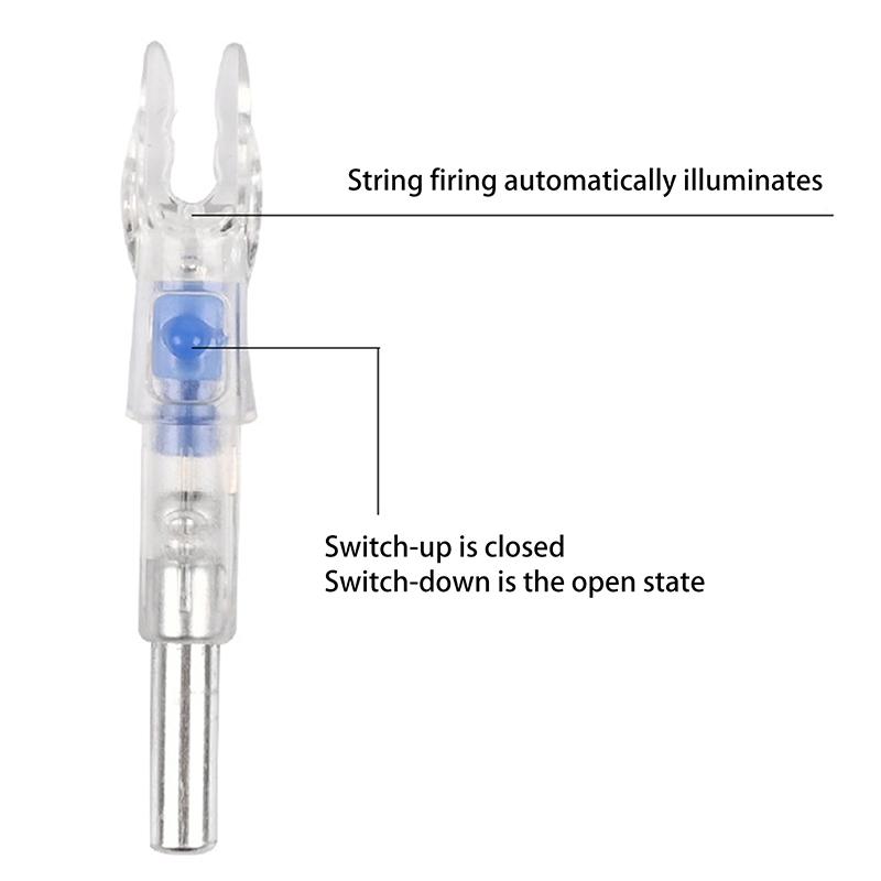 Archery Arrow Led Lighted Nocks 6.2Mm/0.24In Knocks Tail For Compound Recurve Bows/Longbow Arrow Shafts