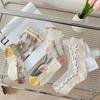 Ultra-thin Transparent Crystal Silk Insole Women Summer Harajuku Crew Insole Retro Flower Streetwear Elastic Insole