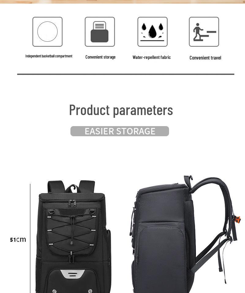 Waterproof Multifunctional Basketball Training Backpack - Large Capacity & Insulated