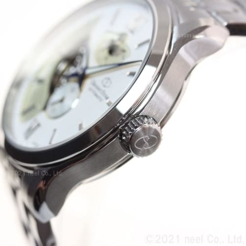 Orient Star RK-AV0B01S Men's Automatic Layered Skeleton Mechanical Watch with Open Heart Design, Made in Japan, 2-Year Manufacturer's Warranty, White