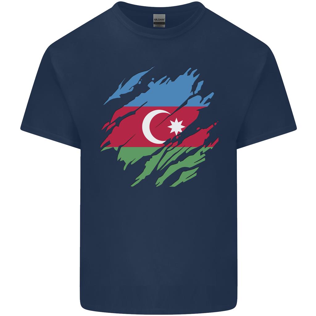 Torn Azerbaijan Flag Azerbaijani Day Football Unisexs Light Cotton TShirt
